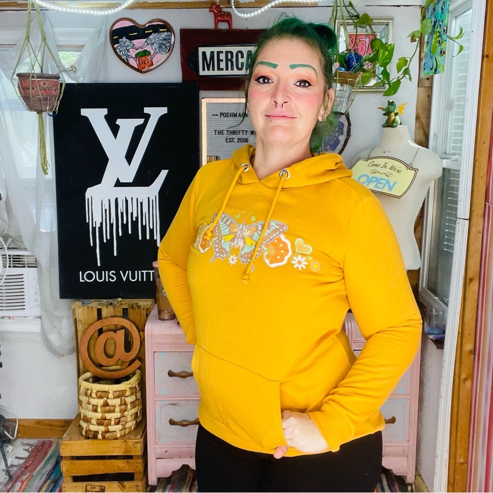 Chemistry Yellow Gold Long Sleeve Hoodie Size Small - Picture 2 of 14